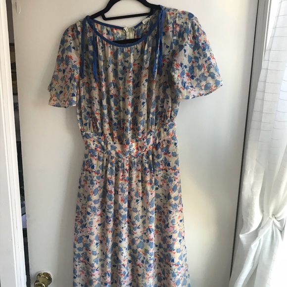 1960s vintage flower child midi dress - Picture 1 of 4